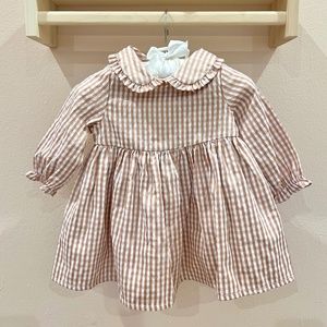 Rose Gingham Pattern with Peter Pan Collar